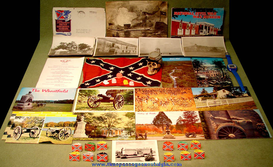 (41) Small Old Confederate or Civil War Soldier Related Items
