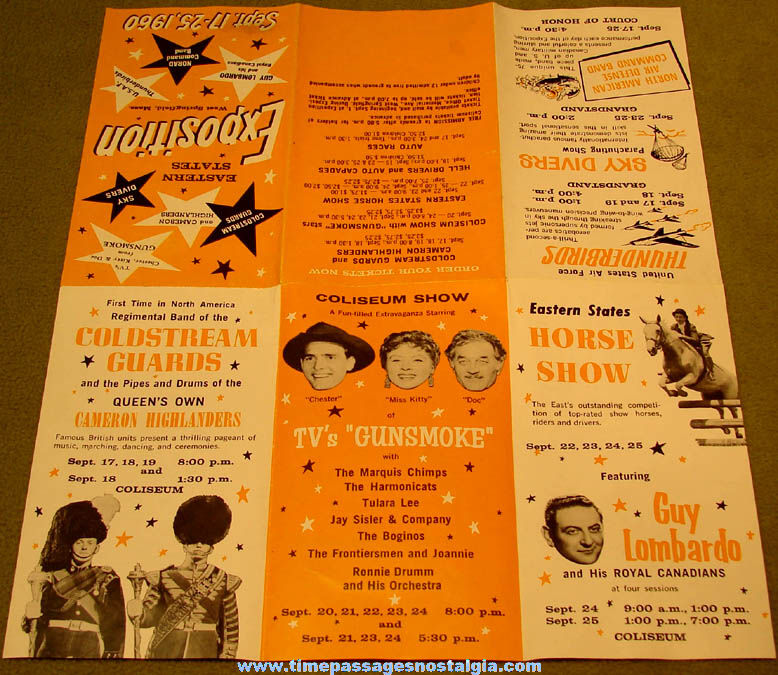 1960 Eastern States Exposition Advertising Souvenir Brochure Schedule