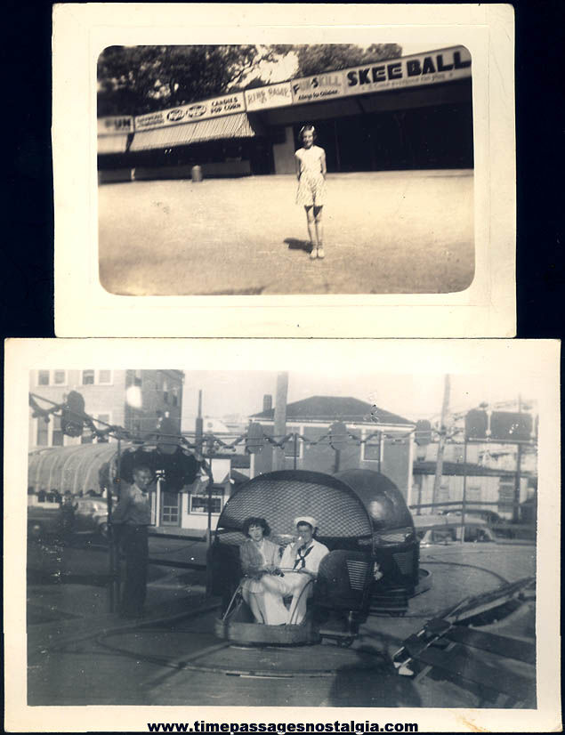 (11) Different Old Unidentified Carnival Fair Arcade and Amusement Park Photographs