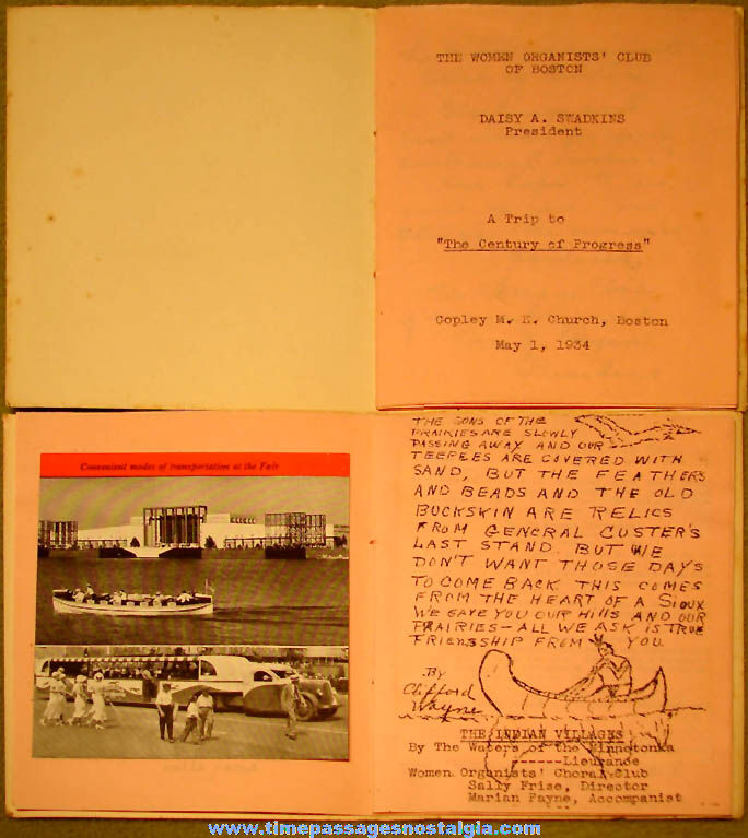 (3) 1933 - 1934 Century of Progress Chicago World’s Fair Advertising Souvenir Items