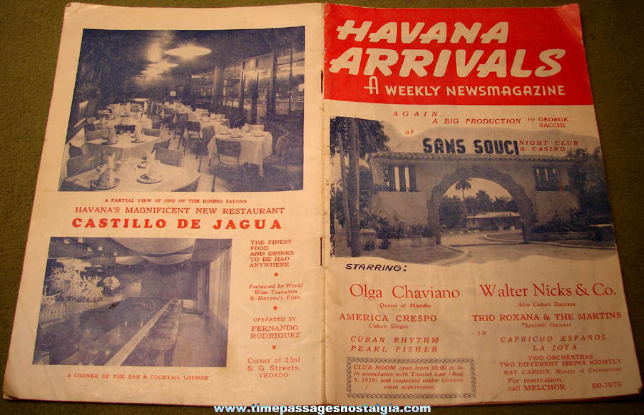©1954 Havana Cuba Tourist or Tourism News and Advertising Magazine