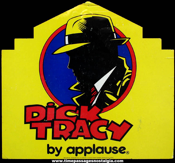 Large Colorful 1990 Dick Tracy Walt Disney Movie Character Applause Toy Store Display Sign