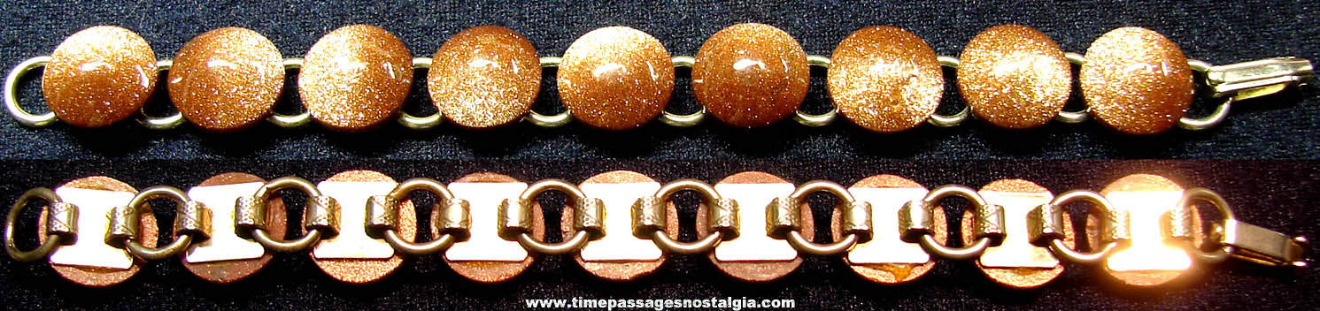 Colorful Old Goldstone Jewelry Bracelet