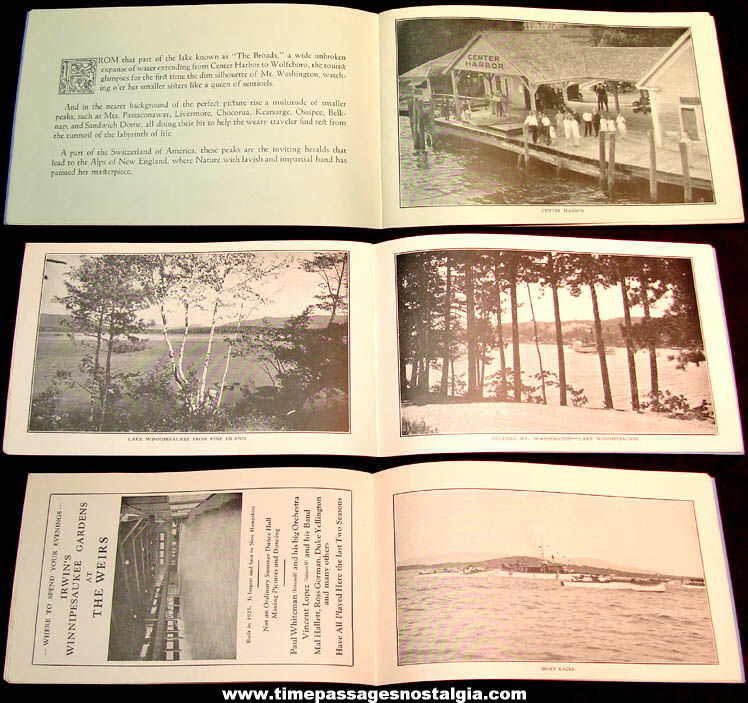 1928 Lake Winnipesaukee New Hampshire Advertising Premium Souvenir Booklet