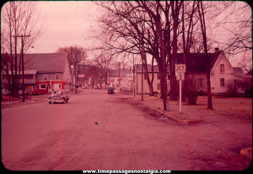 1950s Colebrook New Hampshire Street Scene Ektachrome Transparency Color Photograph Slide