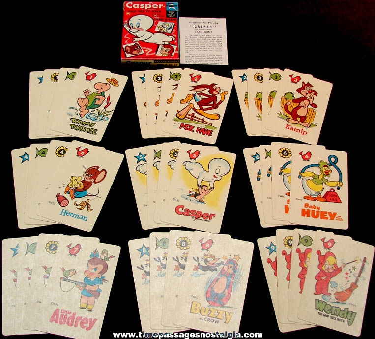 Old Unused Casper The Friendly Ghost And His TV Pals ED-U-Cards Card Game