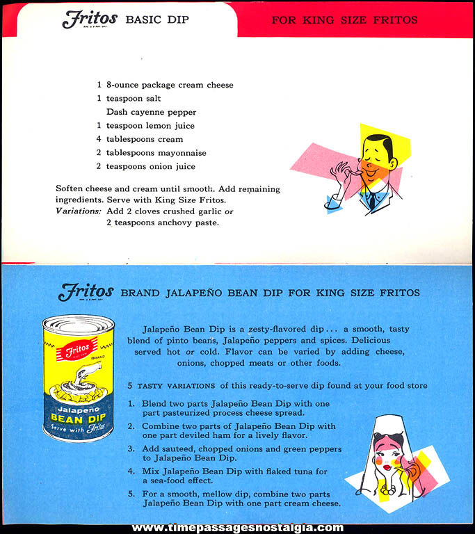 ©1956 Fritos Corn Chips Advertising Premium Recipe Booklet