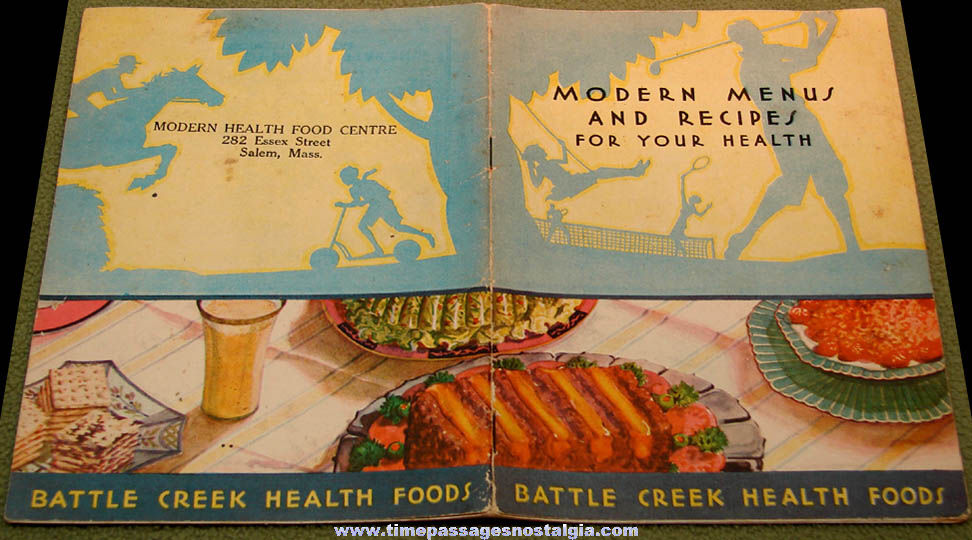 Old Battle Creek Health Food Advertising Premium Recipe Booklet