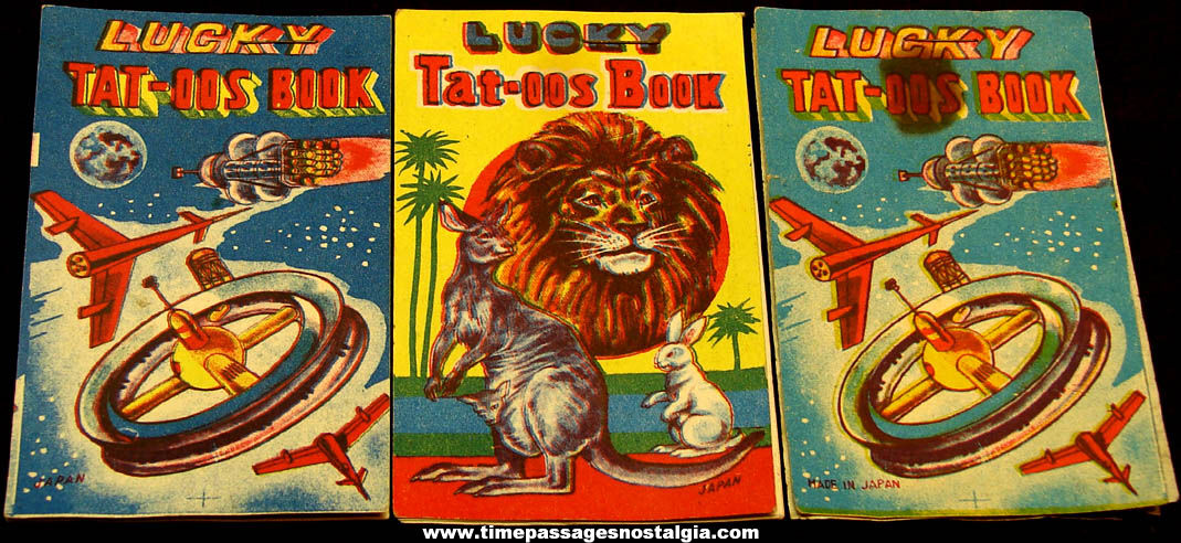 (3) Old Unused Lucky Tattoo Paper Toy Booklets