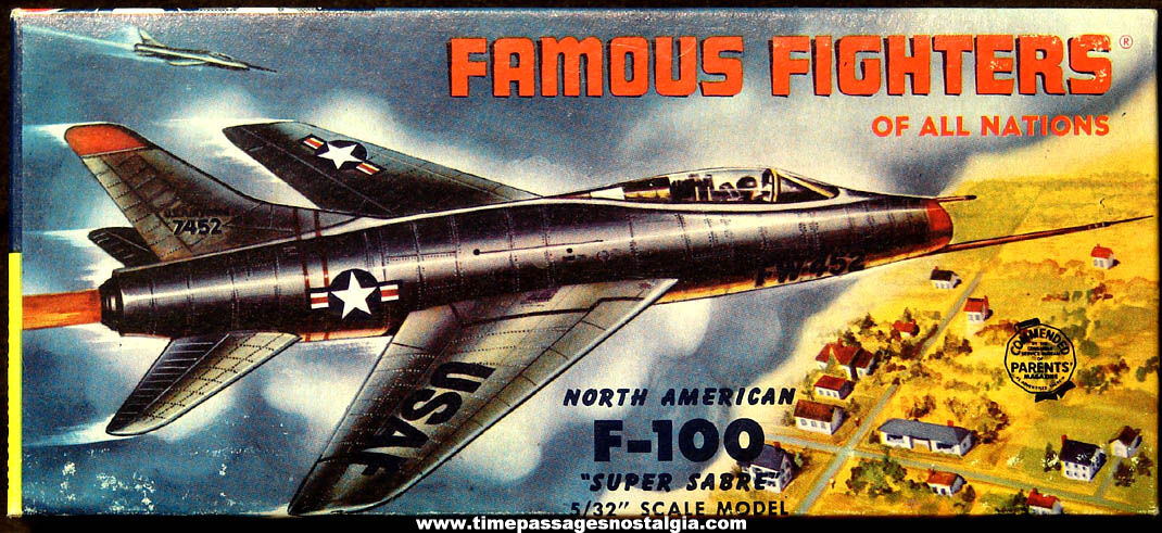 Boxed Unbuilt 1956 Aurora Famous Fighters North American F-100 Super Sabre Model Kit