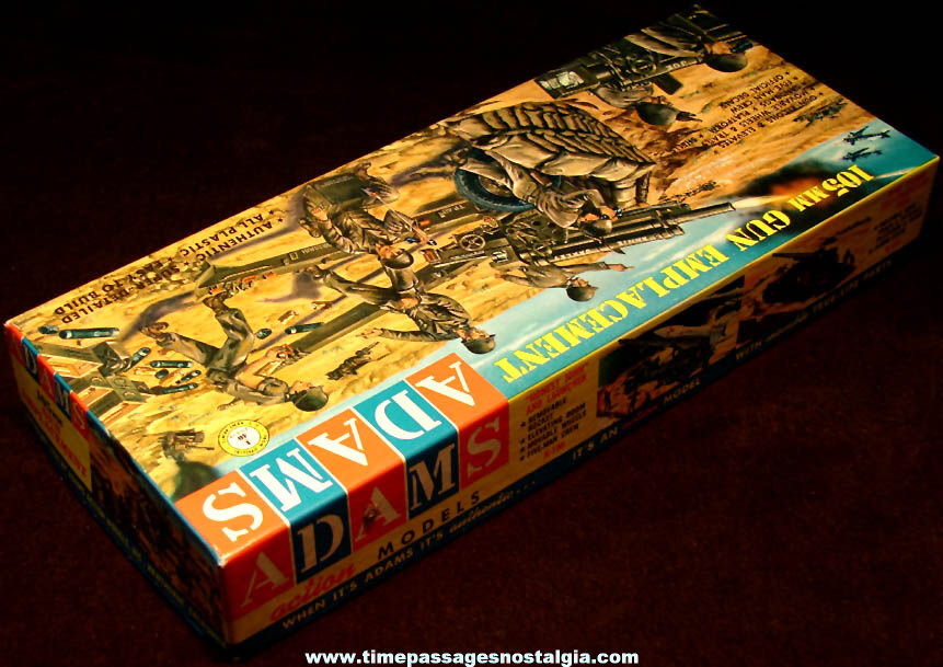 Boxed Unbuilt 1958 Adams Action Model 105mm Gun Emplacement Model Kit