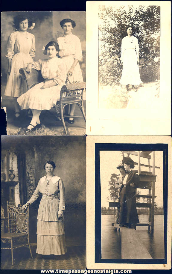 (8) Old Real Photo Post Cards of Women