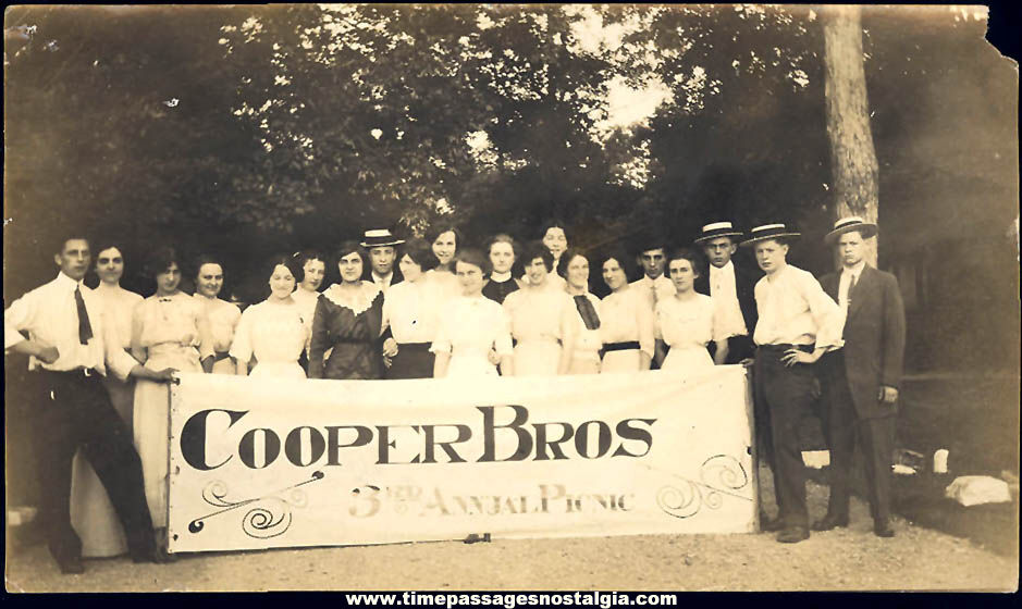 Early 1900 Cooper Brothers 3rd Annual Company Picnic Photograph