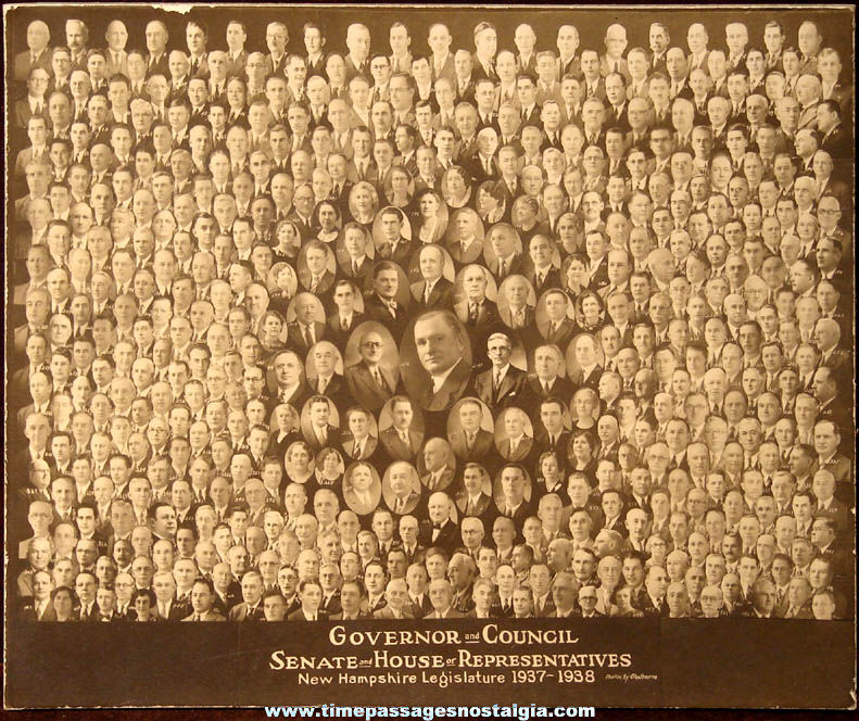 1937 – 1938 New Hampshire Governor Council Senate and House of Representatives Cabinet Photograph