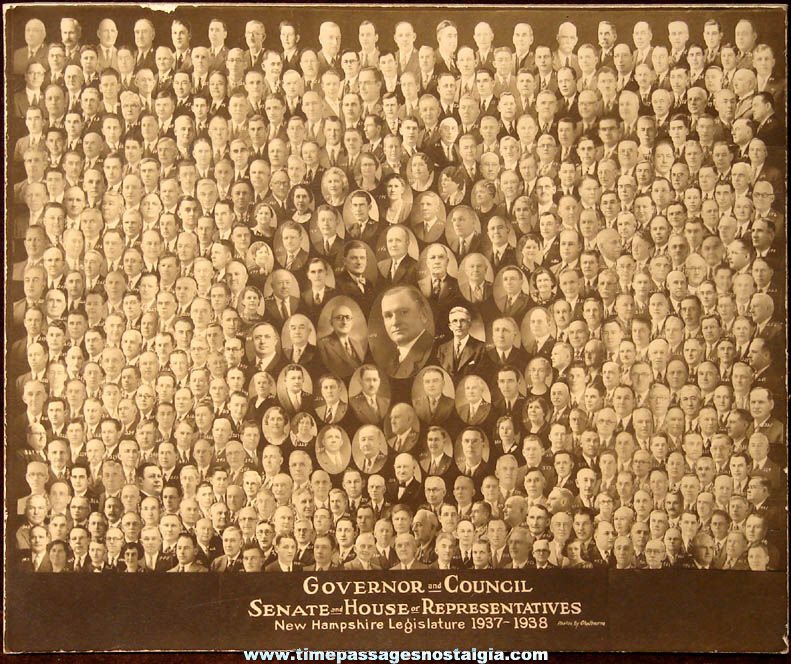 1937  1938 New Hampshire Governor Council Senate and House of Representatives Cabinet Photograph