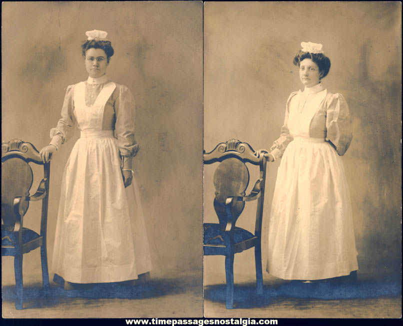 (2) Different Unused Early 1900s Nurse Real Photo Post Cards
