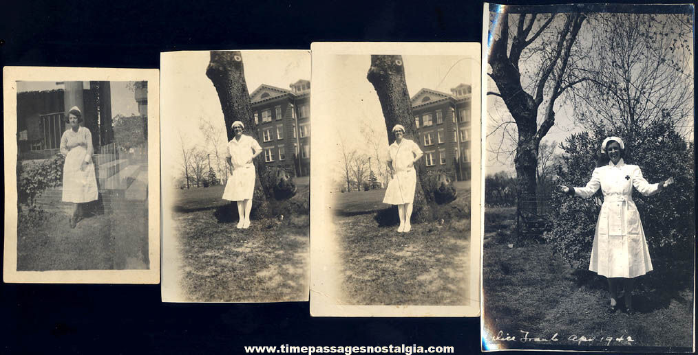 (4) 1920s to 1940s Nurse Photographs