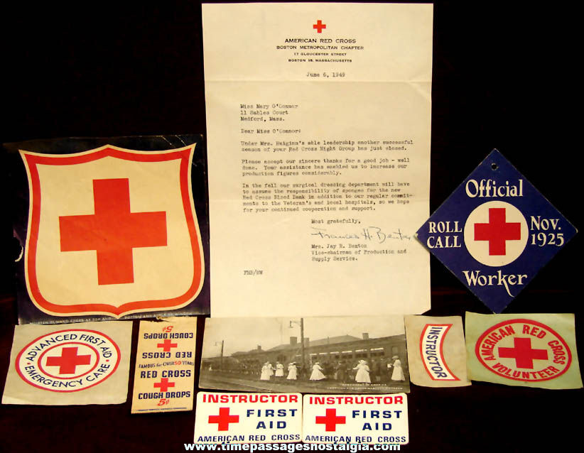 (10) Old American or International Red Cross Advertising Paper Items