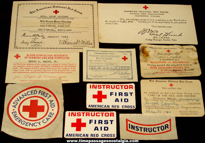 (10) Old American or International Red Cross Advertising Paper Items