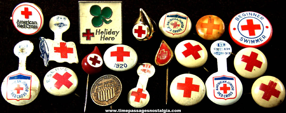 (19) Small Old American or International Red Cross Advertising Items