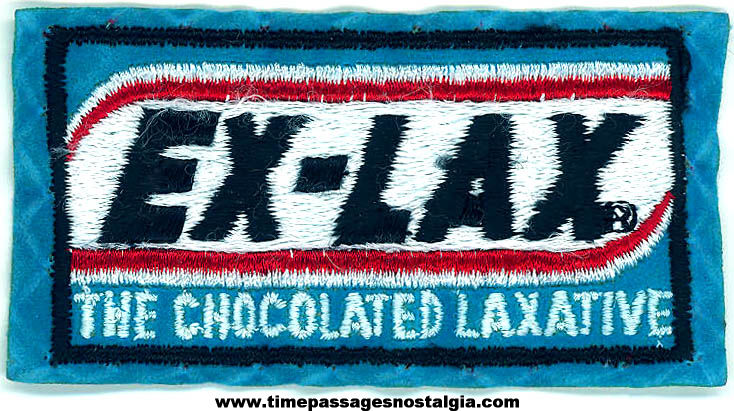 Colorful Old Ex-Lax Chocolate Laxative Advertising Embroidered Cloth Patch