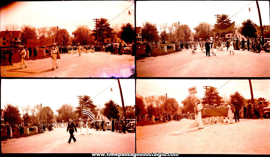 (8) Large Old Maine School Parade Photograph Negatives