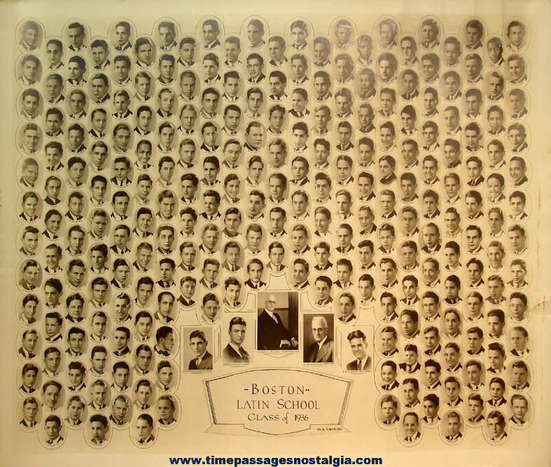 Large Boston Latin School Class of 1936 Photograph