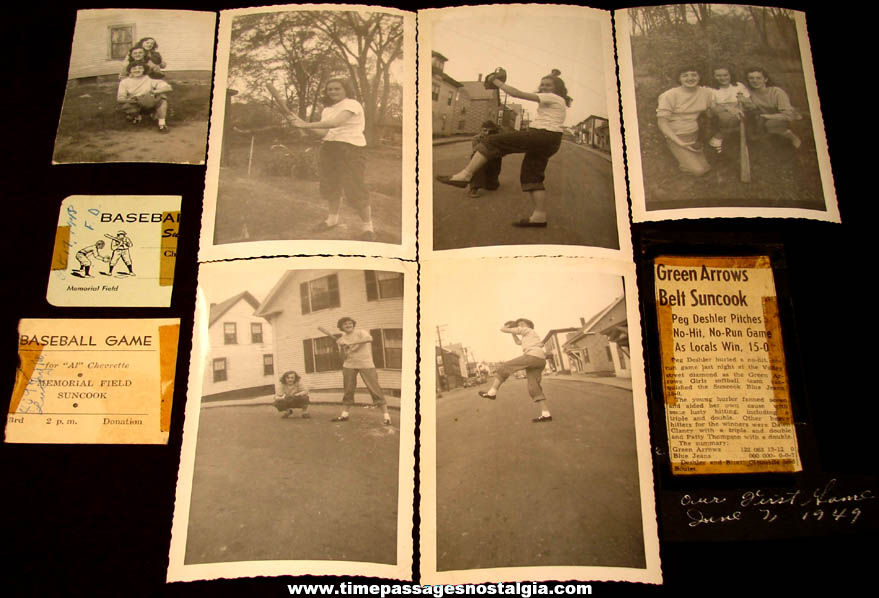 (9) 1948  1949 New Hampshire Girls or Women’s Softball Related Items