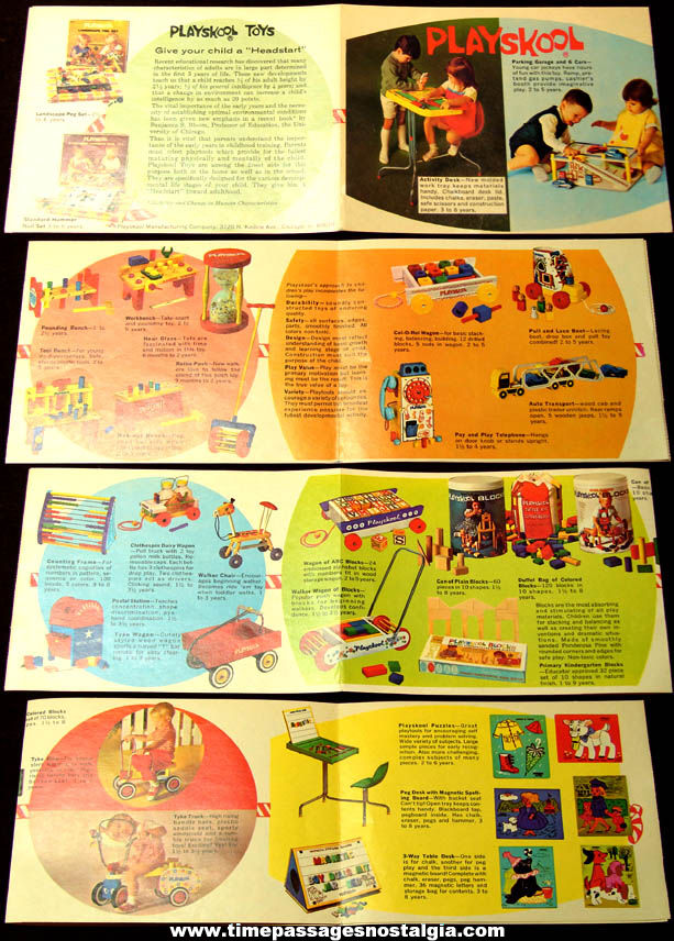 Small Colorful Old Playskool Manufacturing Company Toy Advertising Catalog Brochure