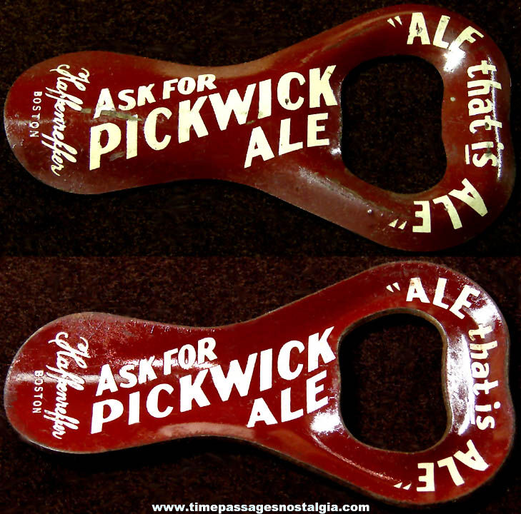 Old Painted Metal Pickwick Ale Advertising Premium Beer Bottle Opener