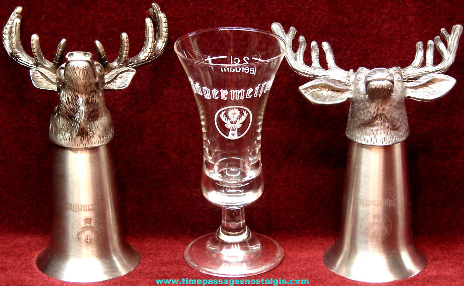 (3) Jagermeister Liquor Advertising Alcohol Drink or Shot Glasses