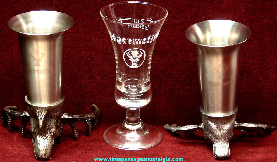 (3) Jagermeister Liquor Advertising Alcohol Drink or Shot Glasses