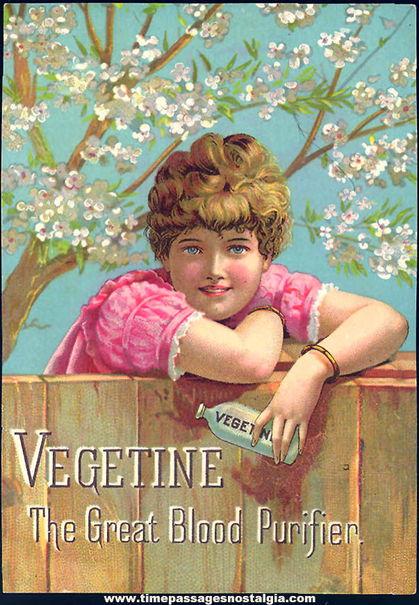 Colorful Old Vegetine Blood Purifier Victorian Advertising Trade Card