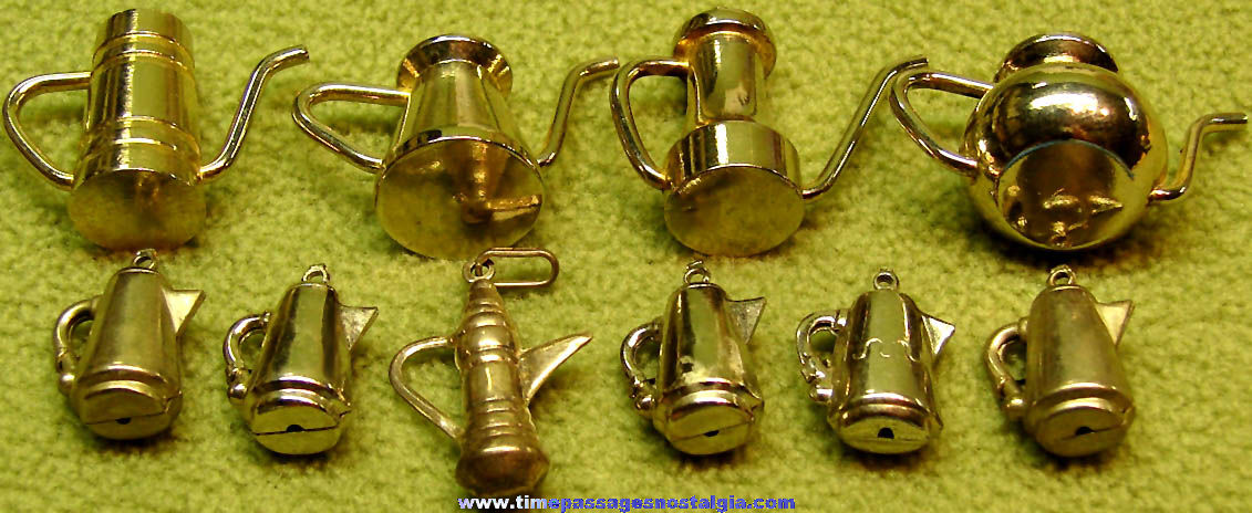 (10) Coffee or Tea Pot Metal Miniatures or Charms