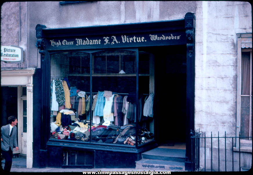 Strange 1968 High Class Madame F. A. Virtue Wardrobes Store Front Color Photograph Slide