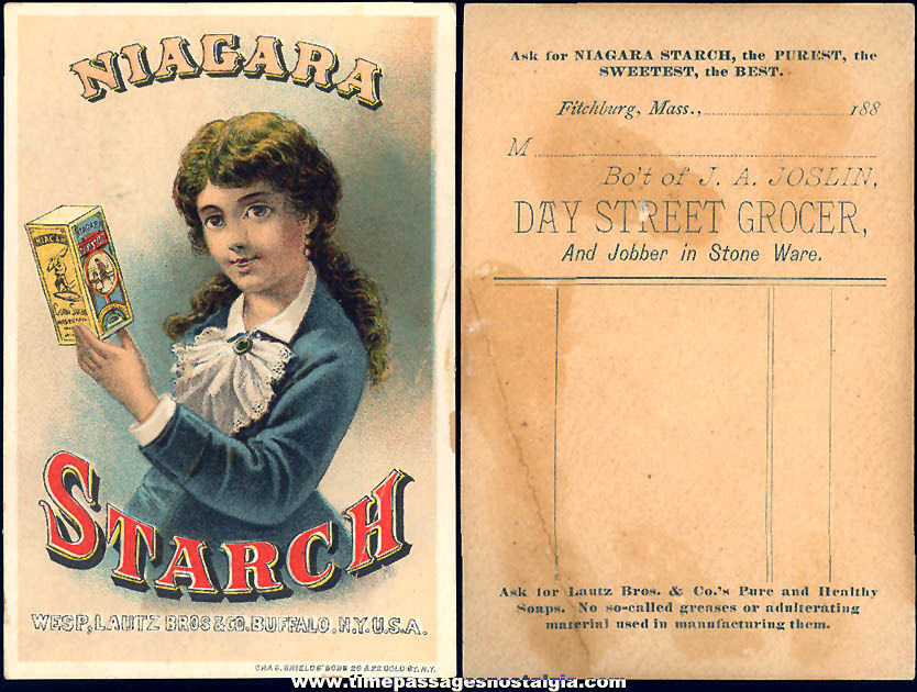 Colorful 1880s Niagara Starch Advertising Premium Victorian Trade Card