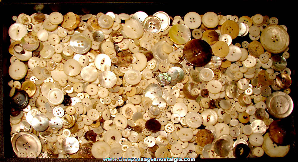 1000 Count Vintage and Antique Shell Clothing Buttons
