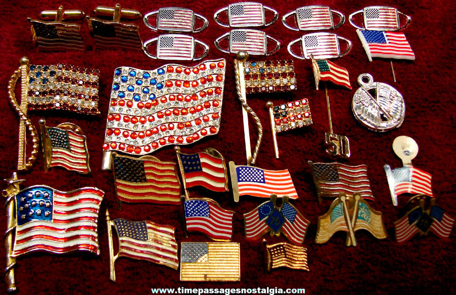 (30) Small Patriotic American Flag Related Items