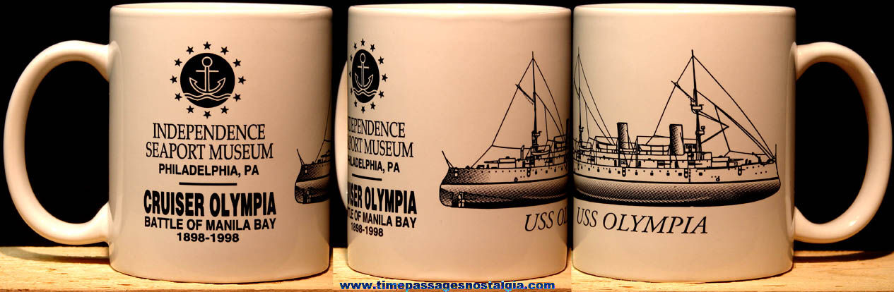 United States Navy U.S.S. Olympia C-6 Ceramic or Porcelain Ship Advertising Coffee Cup