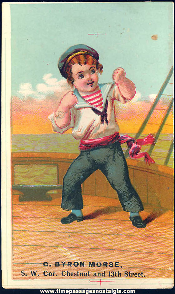 Colorful Old G. Byron Morse Confectionery Advertising Victorian Trade Card