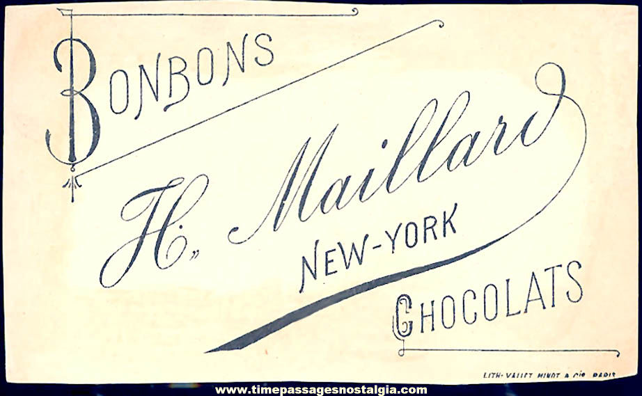 Colorful Old Henry Maillard Chocolates and Confections Advertising Victorian Trade Card