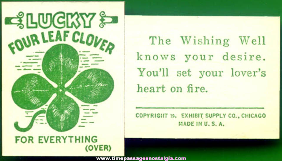 (50) 1940s Lucky Wishing Well Exhibit Supply Arcade Fortune Cards
