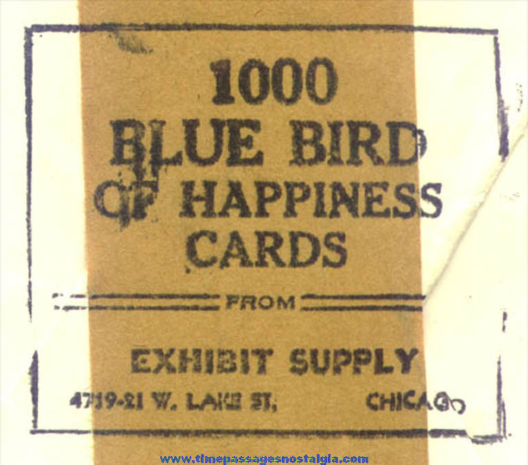 (50) 1943 Blue Bird of Happiness Exhibit Supply Arcade Fortune Cards