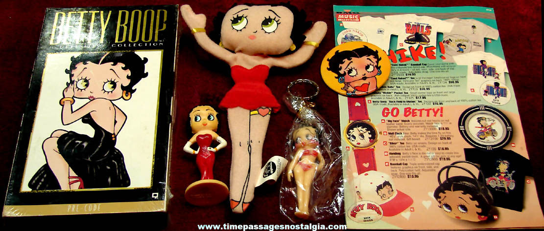 (6) Different Small Betty Boop Cartoon Character Novelty Items