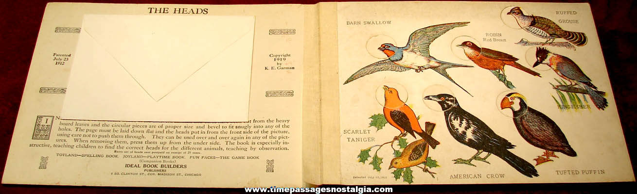 1919 Children’s Birdland Nature Study Book with Bird Heads