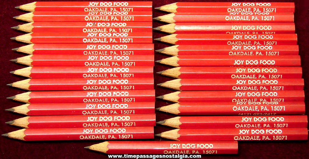 (25) Small Old Unused Joy Dog Food Advertising Premium Pencils