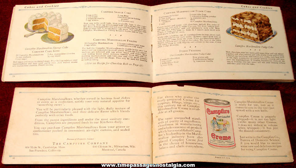 Old Campfire Marshmallows Advertising Premium Recipe Booklet