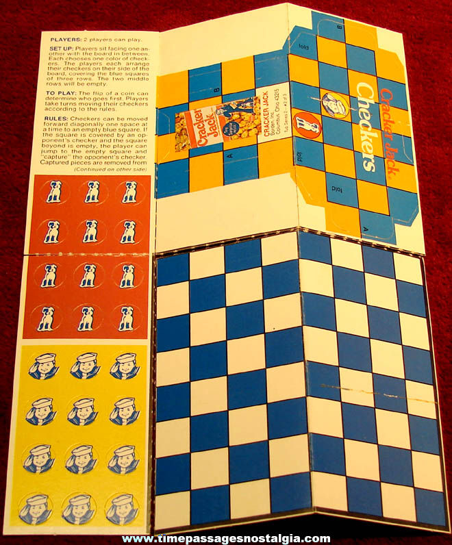Old Unused Cracker Jack Pop Corn Confection Larger Checkers Game Tub Prize