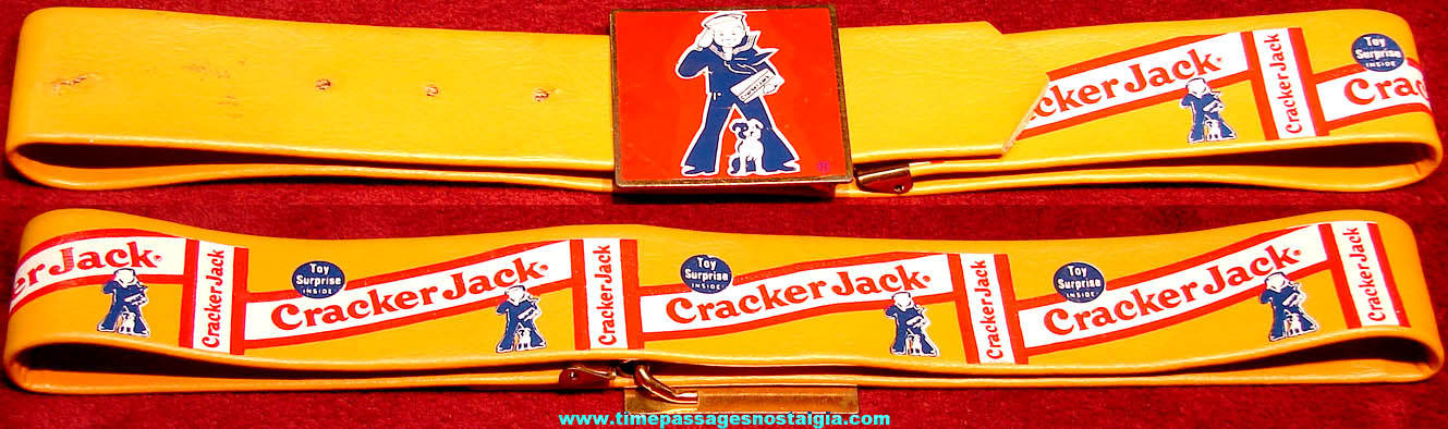Old Cracker Jack Pop Corn Confection Advertising Children’s Belt and Buckle