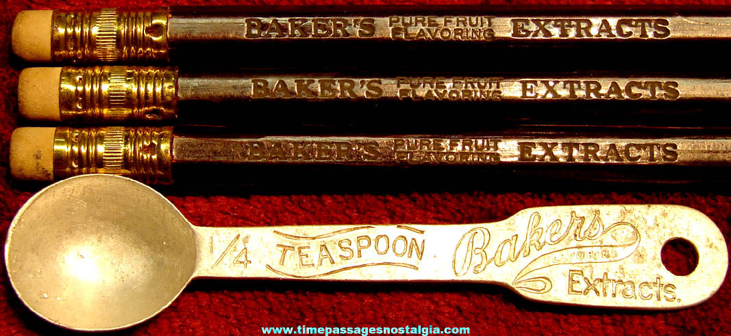 (8) Small Old Walter Baker & Company Baker’s Chocolate & Extracts Advertising and Premium Items